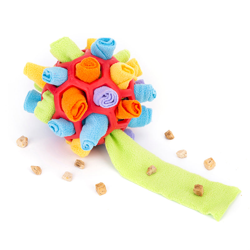 Pet Dog Sniff & Snack Puzzle Ball Train'n'Treat Snuffle Ball Canine Enrichment Nose Pad Toys - Minihomy