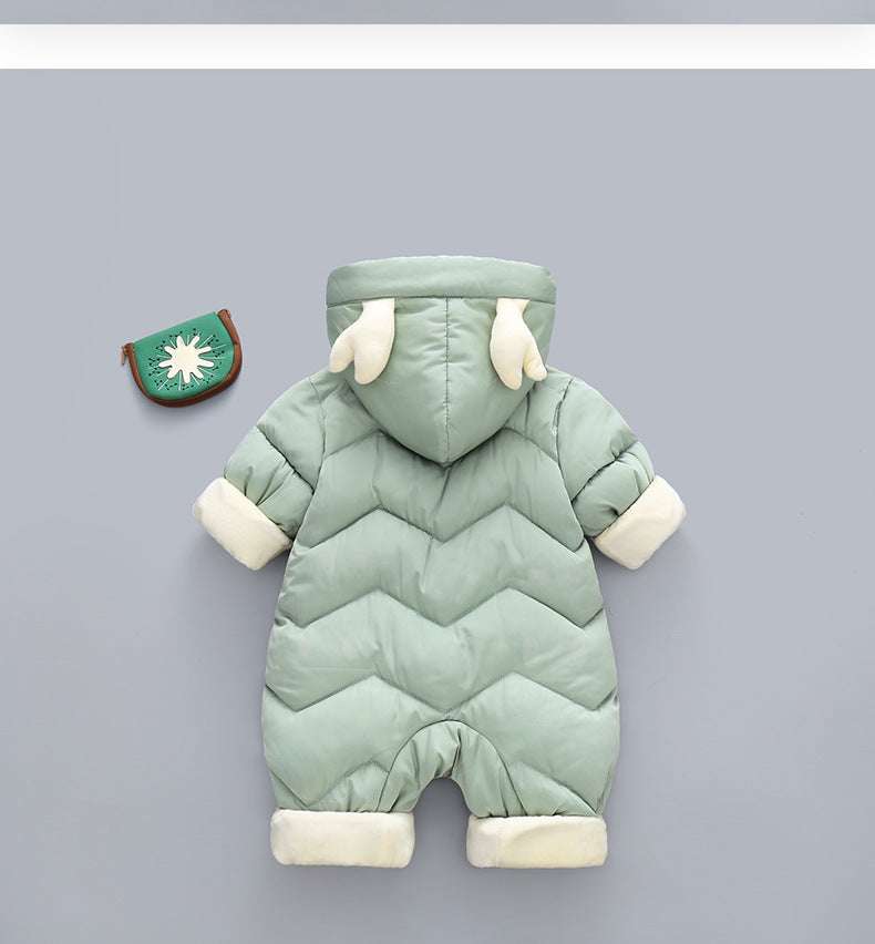 Baby Winter Snowsuit Plus Velvet Thick Baby Boys Jumpsuit - Minihomy