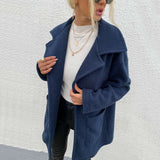 Double-faced Fleece Large Slot Pocket Mid-length Coat - Minihomy