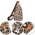 Leopard Print Sling Chest Bag With Headphone Jack Crossbody Backpack Shoulder Bag Women - Minihomy