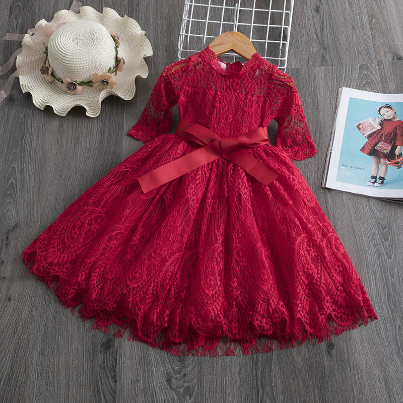 Girls Lace Dress Spring And Autumn - Minihomy