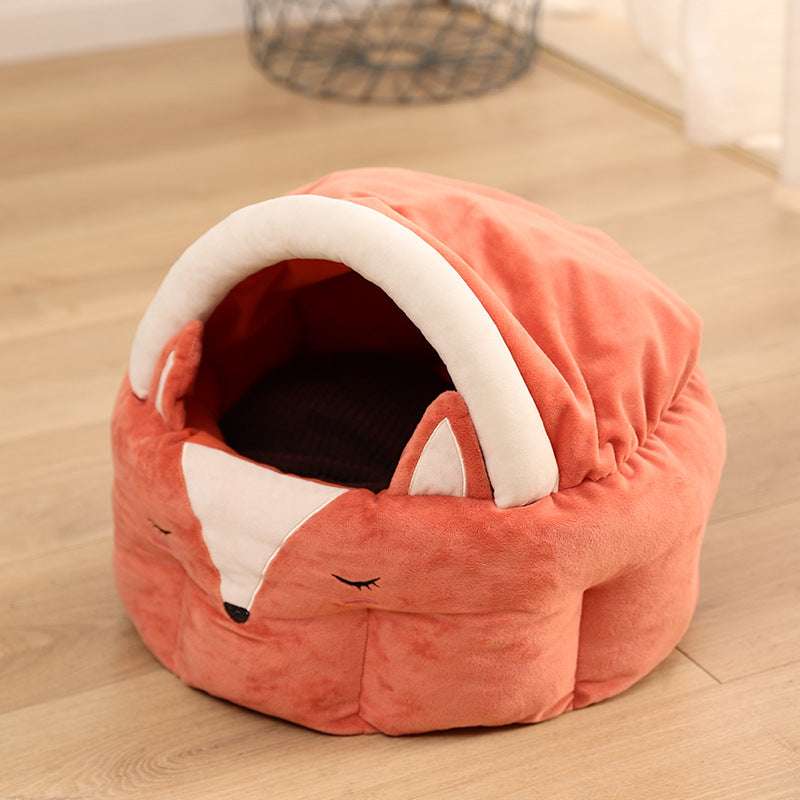 Funny Fox Shape Pet Cat Bed House Cozy Dog Cat Mat Bed Warm Durable Portable Pet Basket Kennel Dog Cushion Cat Supplies - Minihomy