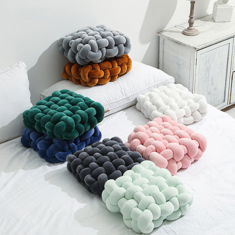 Creative Home Woven Square Plush Cushion - Minihomy