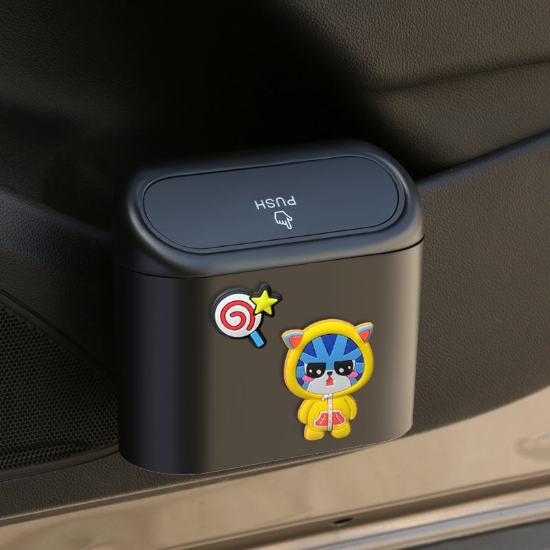 Car Trash Can Door Hanging Storage Bin Cartoon - Minihomy