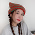 Ins Little Devil Striped Knitted Wool Hat Women - Minihomy