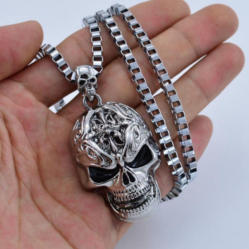 Evil Skull Necklace Metal  Pendant Trendy  Man and Women Punk Jewelry - Minihomy