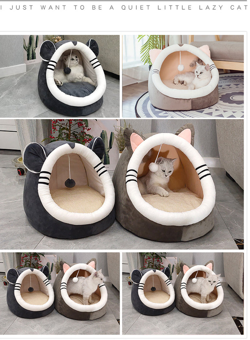 Warm Soft Cat Bed Winter Warm House Cave Pet Dog Soft Nest Kennel Kitten Bed House Sleeping Bag for Small Medium Dogs Supplies