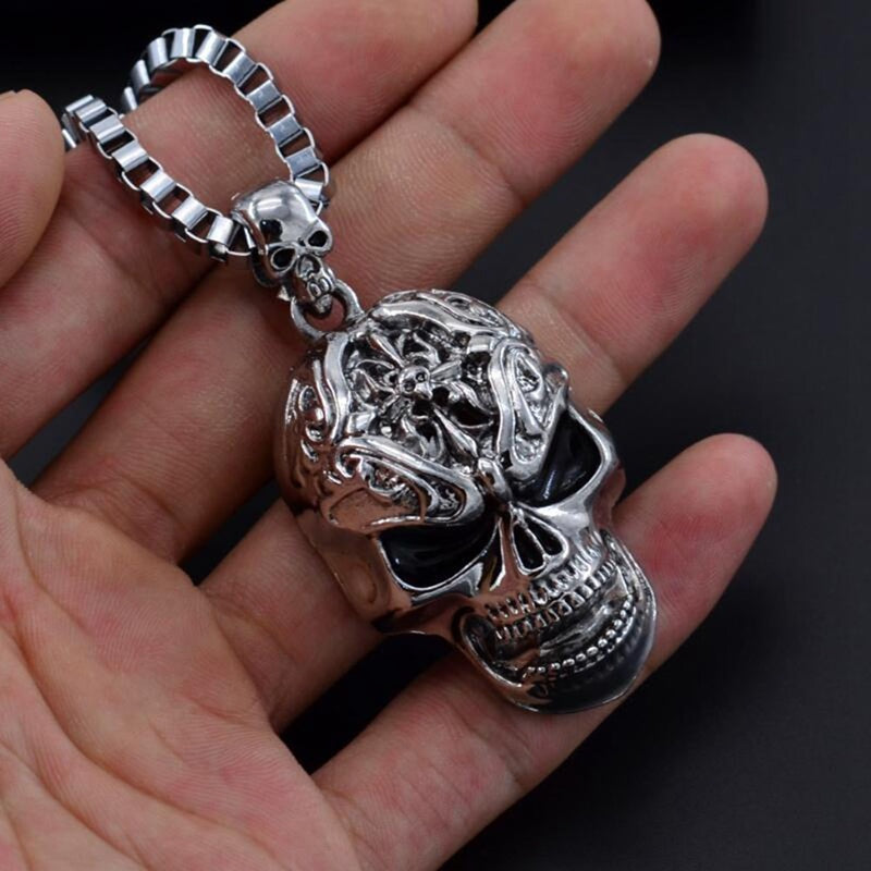 Evil Skull Necklace Metal  Pendant Trendy  Man and Women Punk Jewelry - Minihomy