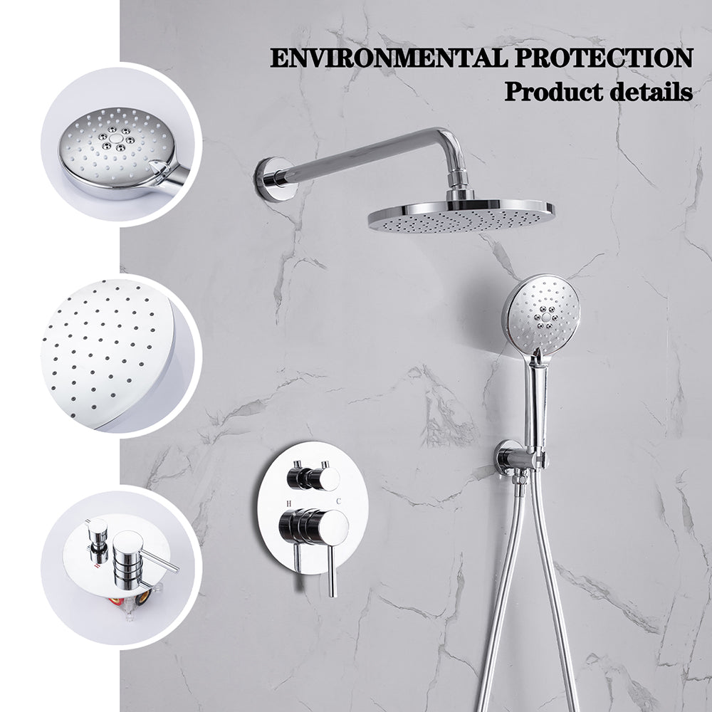 DQOK Thermostatic Shower Faucet Chrome  Bathroom  Shower Mixer Set Waterfall Rain Shower System Bathtub Faucet Taps