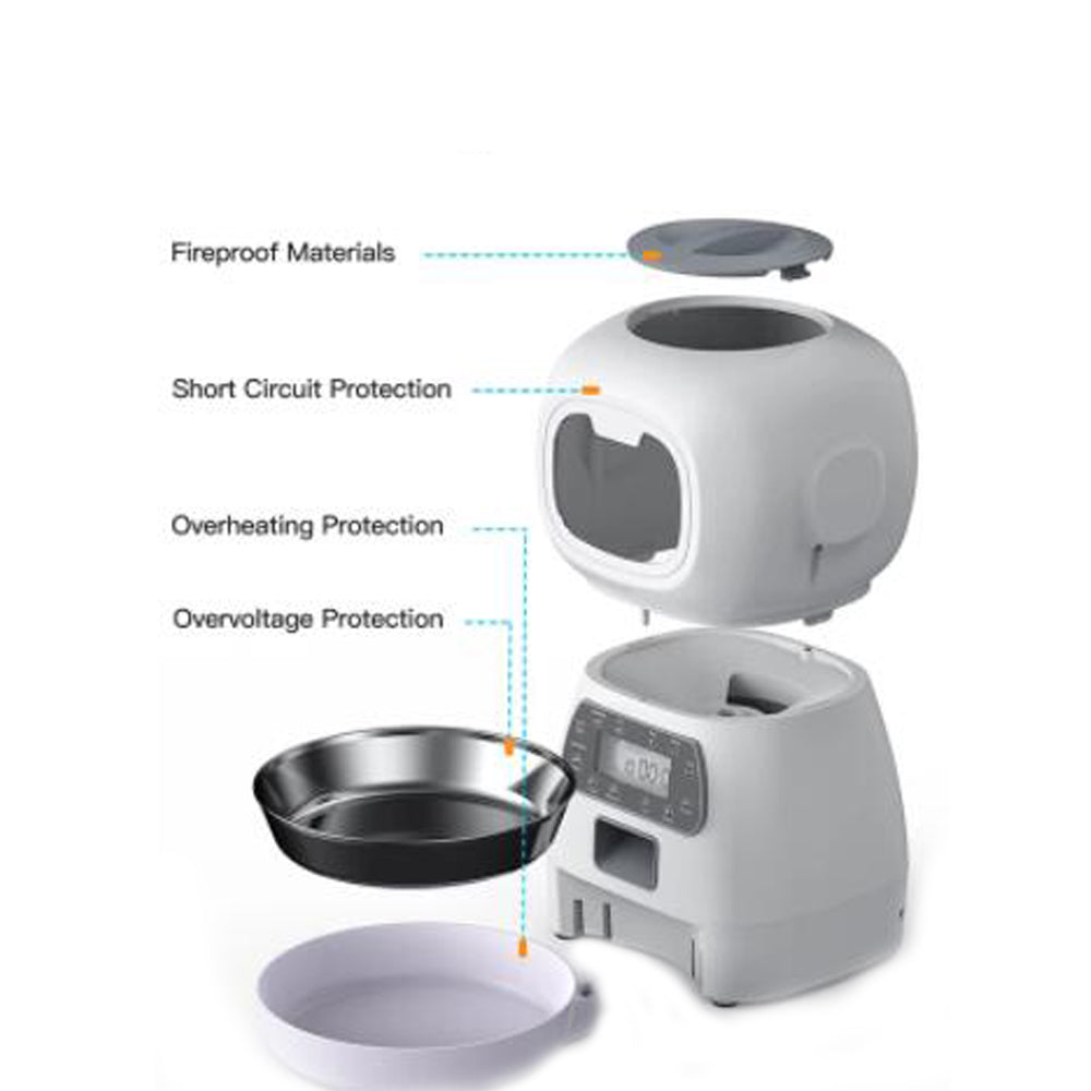 Smart Automatic Pet Feeder With Voice Record Stainless Steel LCD Screen Timer For Dog Food Bowl Cat Food Dispenser Pet Bowl