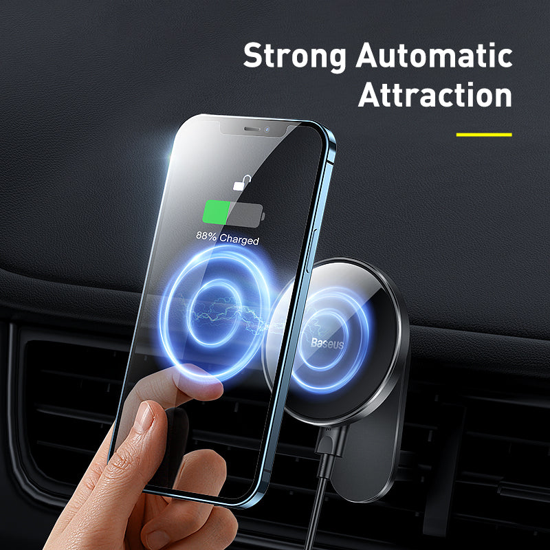 Magnetic Car Phone Holder Wireless Charger for iPhone 13 iPhone 12 Pro Max - Minihomy