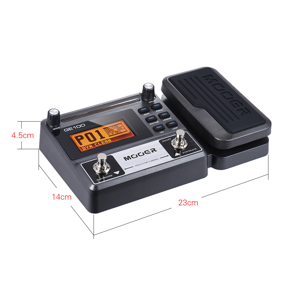 MOOER GE100 Guitar Multi-effects Processor Effect Pedal with Loop Recording and High Brightness LCD Display - Minihomy