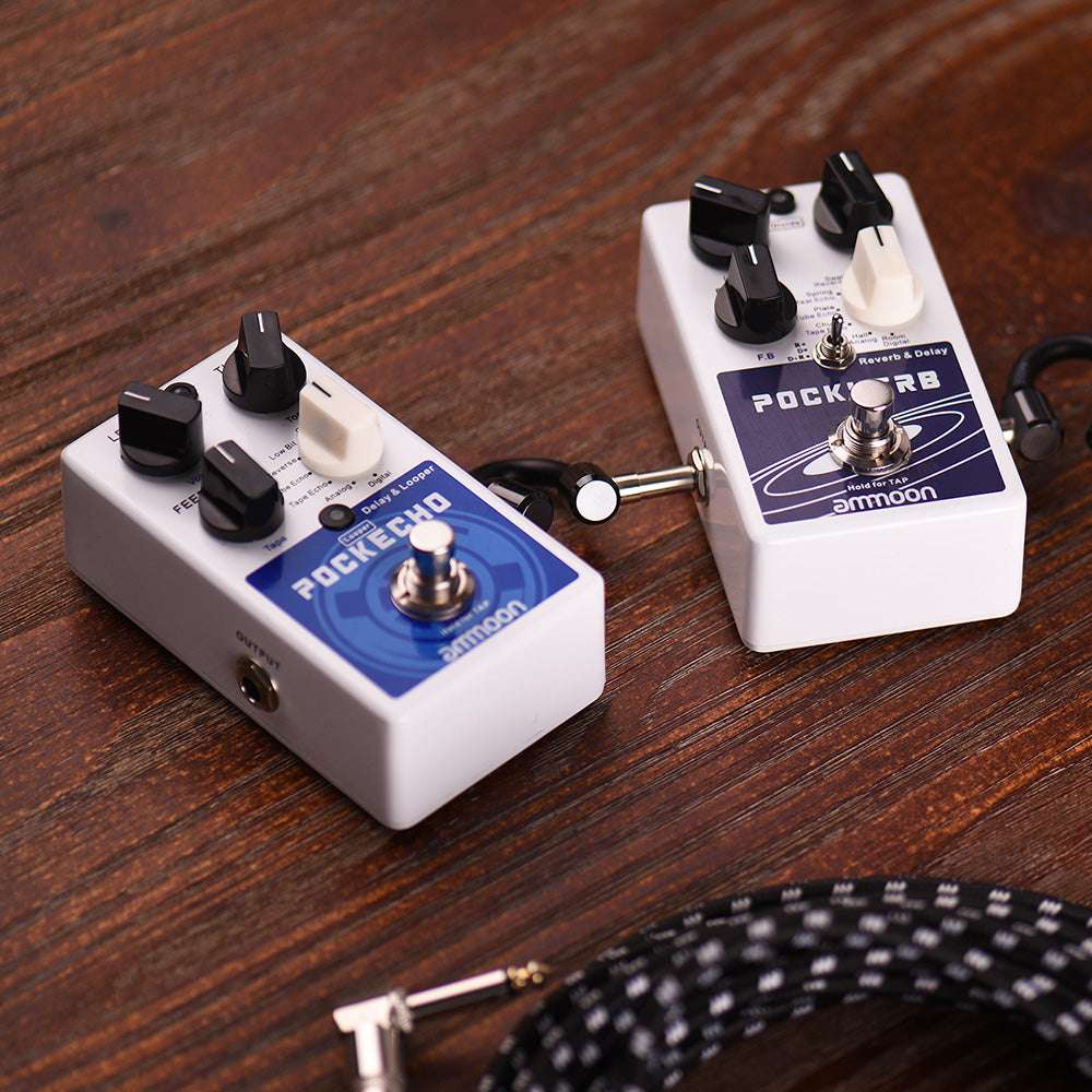 ammoon POCKVERB Guitar Pedal 7 Effects Chorus Simulator Guitar Effect Pedal Guitar Accessories - Minihomy