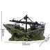 Resin Aquarium Ornament Wreck Sunk Ship Landscape Sailing Boat Cave Fish Playing Toys