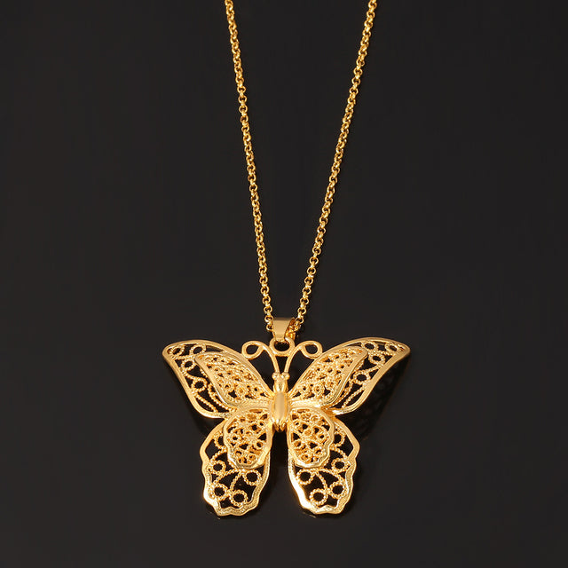 Necklaces For Women Simple Butterfly Angel Long Pendant Jewelry - Minihomy