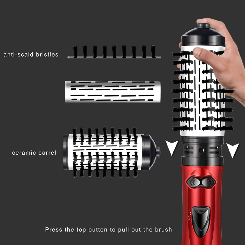 Multifunction Hot Hair Comb Hair Dryer and Volumizer Rotating Roller Brush - Minihomy