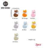 Make Silicone Beads Teething Cartoon Fox Beads Animals - Minihomy