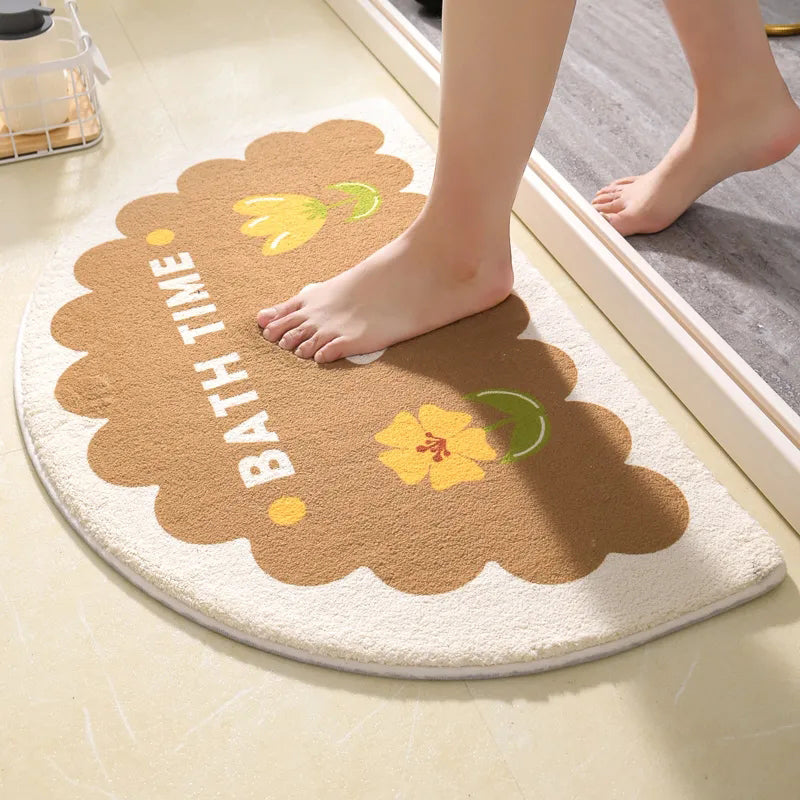 Floral Welcome Entrance Doormats Carpets For Home Bath Living Room Floor - Minihomy